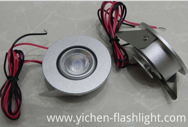 High Quality Silver/Black 1W/2W LED Recessed Cabinet Spotlight LC7255